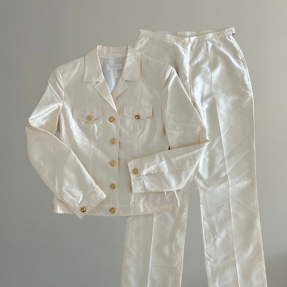Escada set Jacket and Pants Silk - Picture 1 of 14